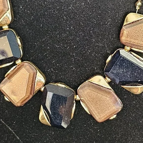 FINAL SALE - Vintage Charming Charlie Statement Necklace - Black and Brown - Picture 4 of 8